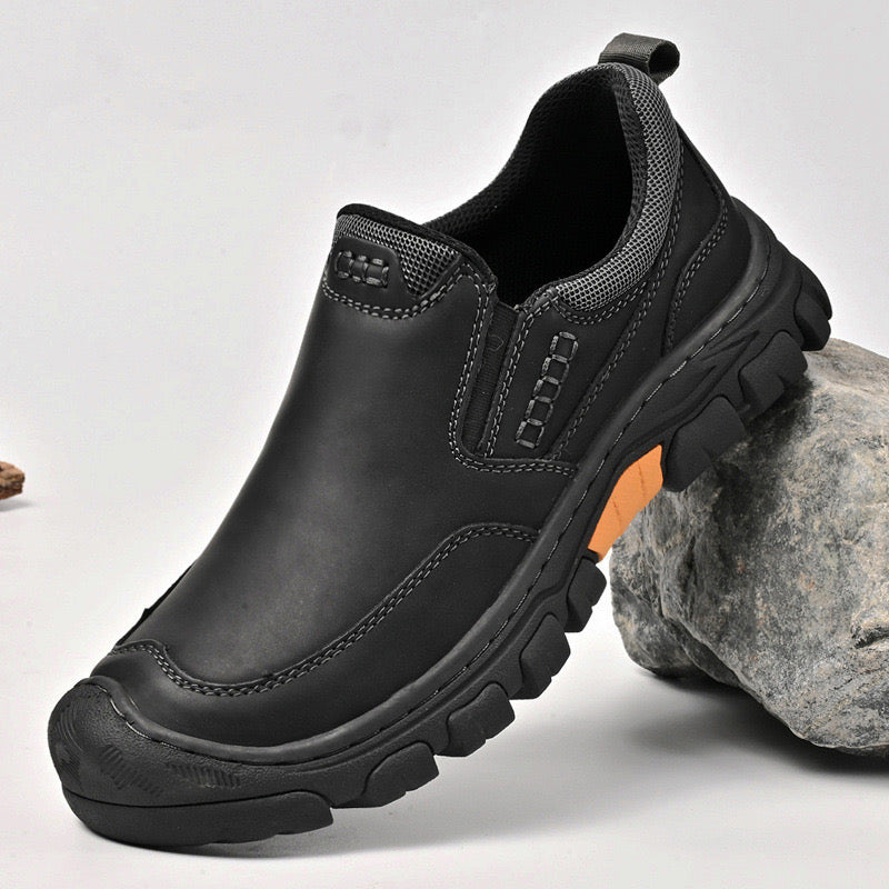 ⏰Promotion - 50% OFF🔥GARB® Men's Wide Toe Slip-On Leather Loafers | Arch Support & Anti-Collision Outdoor Shoes