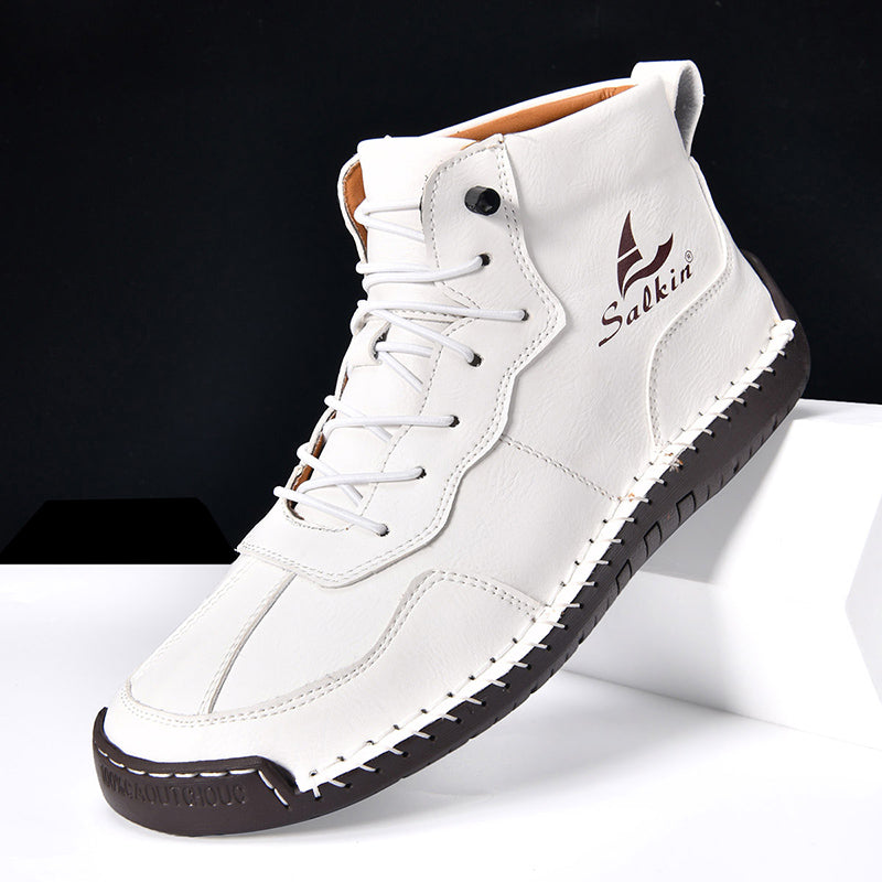 (⏰Limited Time Sale 70% OFF) Men's Orthopedic Comfortable Handmade Leather Boots - Waterproof, Non-Slip, Arch Support, Wide Toe, Shock-Absorbing, Outdoor Leather Boots