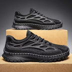 ⏰Limited Time 50% OFF🛒Men's Lace-Up Orthopedic Leather Hiking Shoes – Breathable Mesh, Durable Rubber Sole, Lightweight & Supportive