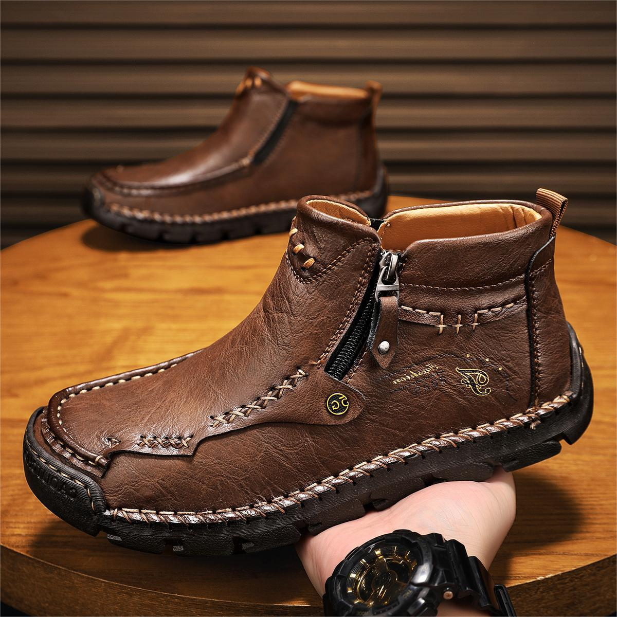 💥Last day deals 70% OFF💥Men's Casual Handmade Leather Non-slip Arch Support Boots - Prevent Foot Diseases