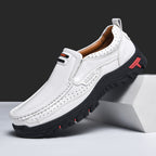 Mitchell Shoes Men's Non-slip Walking Leather Lightweight Breathable Casual Loafers