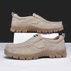 Mitchell Shoes Men's Non-slip Walking Leather Lightweight Breathable Casual Loafers
