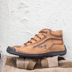 (⏰LAST DAY - 50% OFF🛒)Men's Retro Hand-Stitched Pigskin Boots – Wide Toe, Breathable, Non-Slip, Arch Support, Memory Foam Insole, Lightweight & Comfortable for Walking & Driving