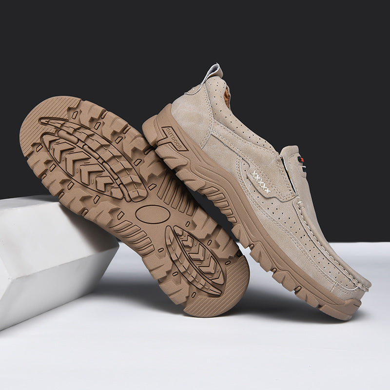 Mitchell Shoes Men's Non-slip Walking Leather Lightweight Breathable Casual Loafers