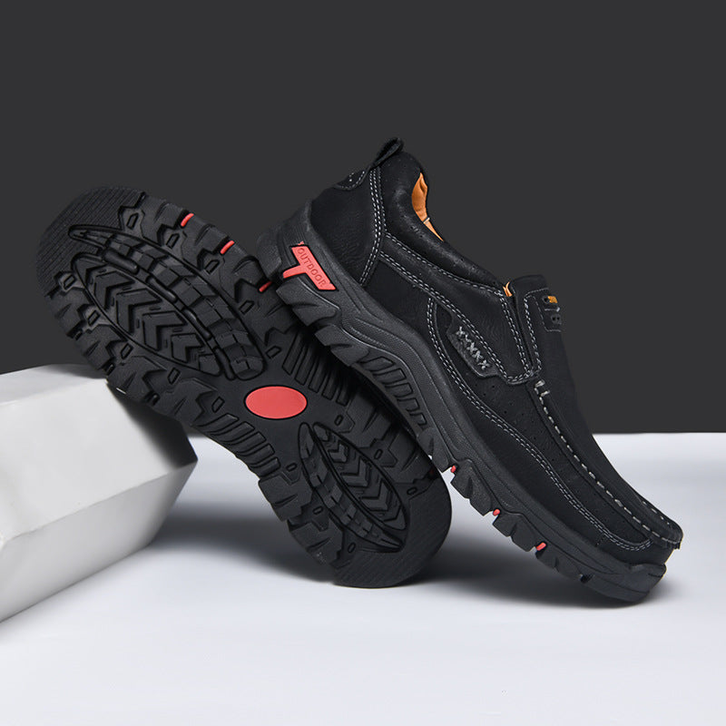 Mitchell Shoes Men's Non-slip Walking Leather Lightweight Breathable Casual Loafers