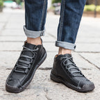(⏰LAST DAY - 50% OFF🛒)Men's Retro Hand-Stitched Pigskin Boots – Wide Toe, Breathable, Non-Slip, Arch Support, Memory Foam Insole, Lightweight & Comfortable for Walking & Driving
