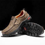 Mitchell Shoes Men's Non-slip Walking Leather Lightweight Breathable Casual Loafers
