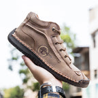 (⏰LAST DAY - 50% OFF🛒)Men's Retro Hand-Stitched Pigskin Boots – Wide Toe, Breathable, Non-Slip, Arch Support, Memory Foam Insole, Lightweight & Comfortable for Walking & Driving