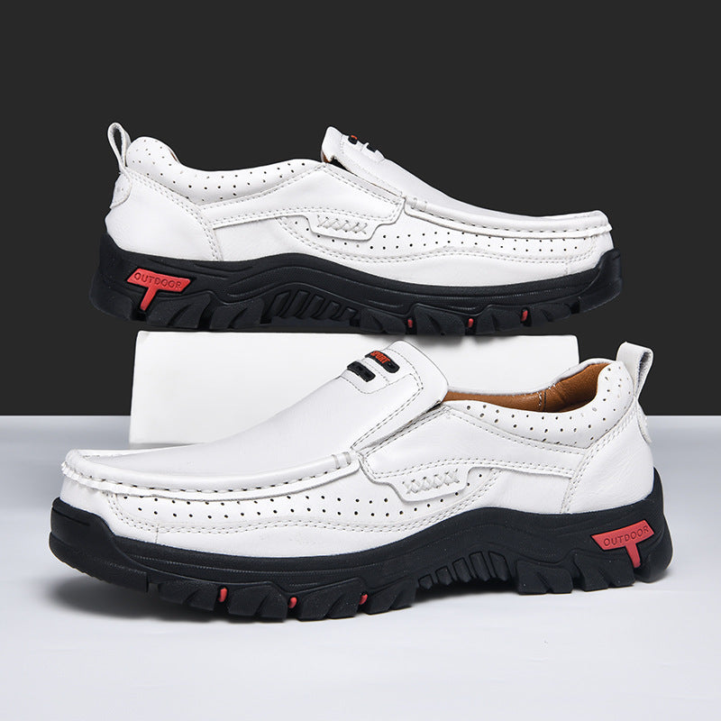 Mitchell Shoes Men's Non-slip Walking Leather Lightweight Breathable Casual Loafers