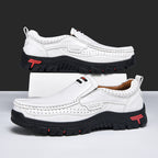 Mitchell Shoes Men's Non-slip Walking Leather Lightweight Breathable Casual Loafers