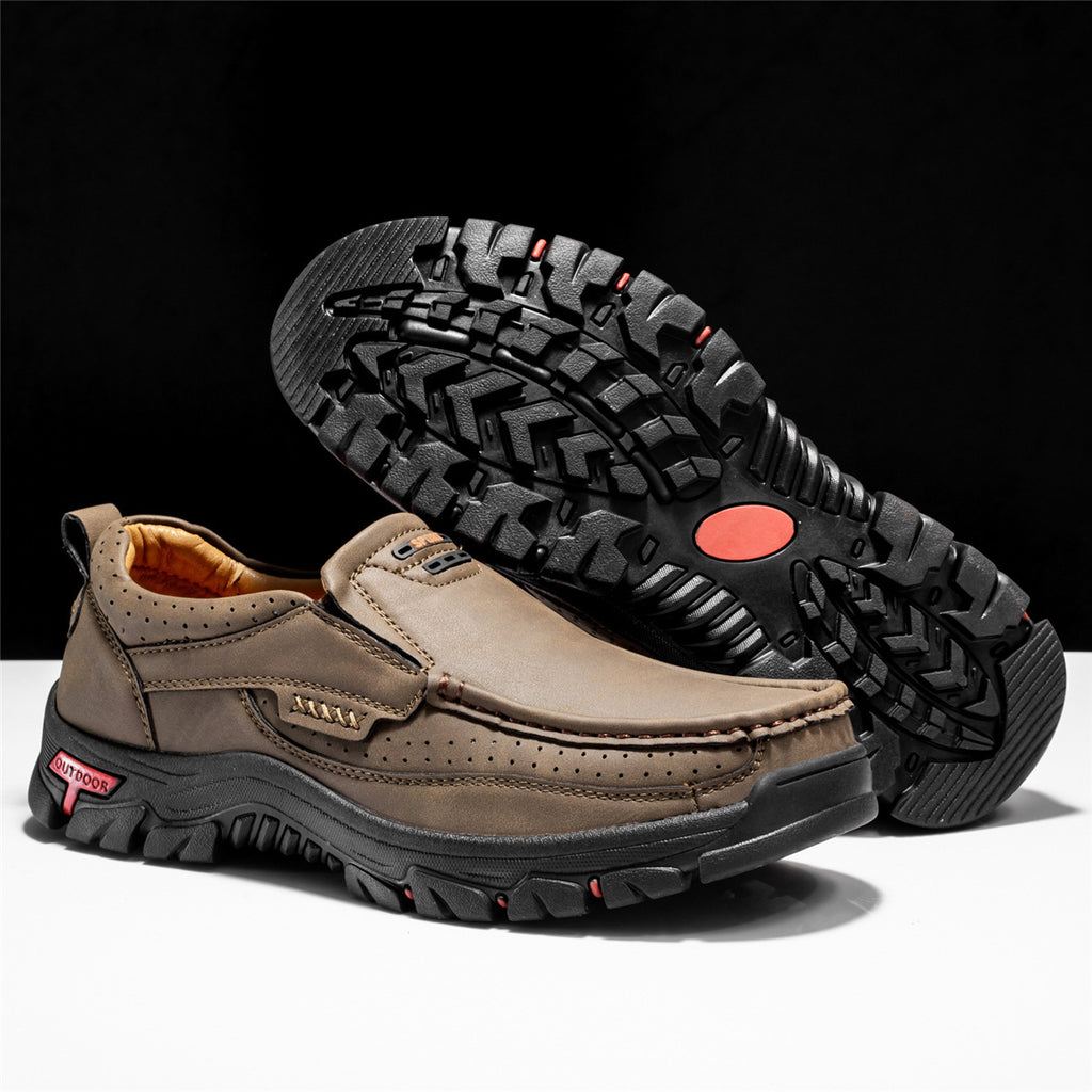 Mitchell Shoes Men's Non-slip Walking Leather Lightweight Breathable Casual Loafers