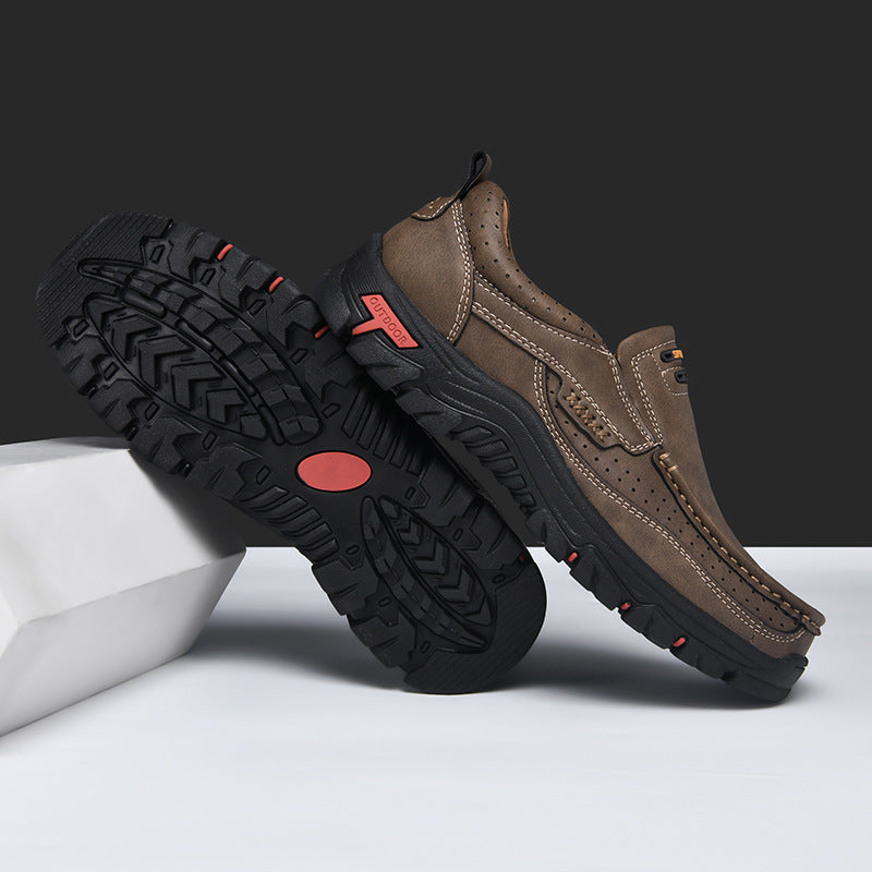 Mitchell Shoes Men's Non-slip Walking Leather Lightweight Breathable Casual Loafers