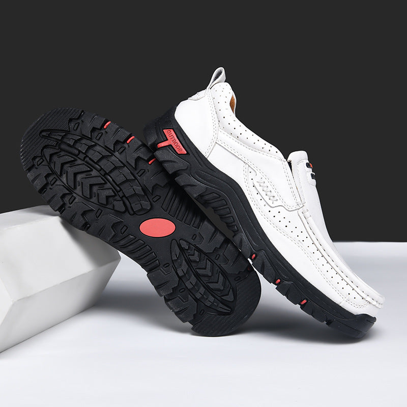 Mitchell Shoes Men's Non-slip Walking Leather Lightweight Breathable Casual Loafers