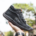 (⏰LAST DAY - 50% OFF🛒)Men's Retro Hand-Stitched Pigskin Boots – Wide Toe, Breathable, Non-Slip, Arch Support, Memory Foam Insole, Lightweight & Comfortable for Walking & Driving