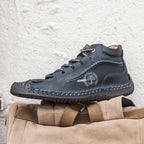 (⏰LAST DAY - 50% OFF🛒)Men's Retro Hand-Stitched Pigskin Boots – Wide Toe, Breathable, Non-Slip, Arch Support, Memory Foam Insole, Lightweight & Comfortable for Walking & Driving