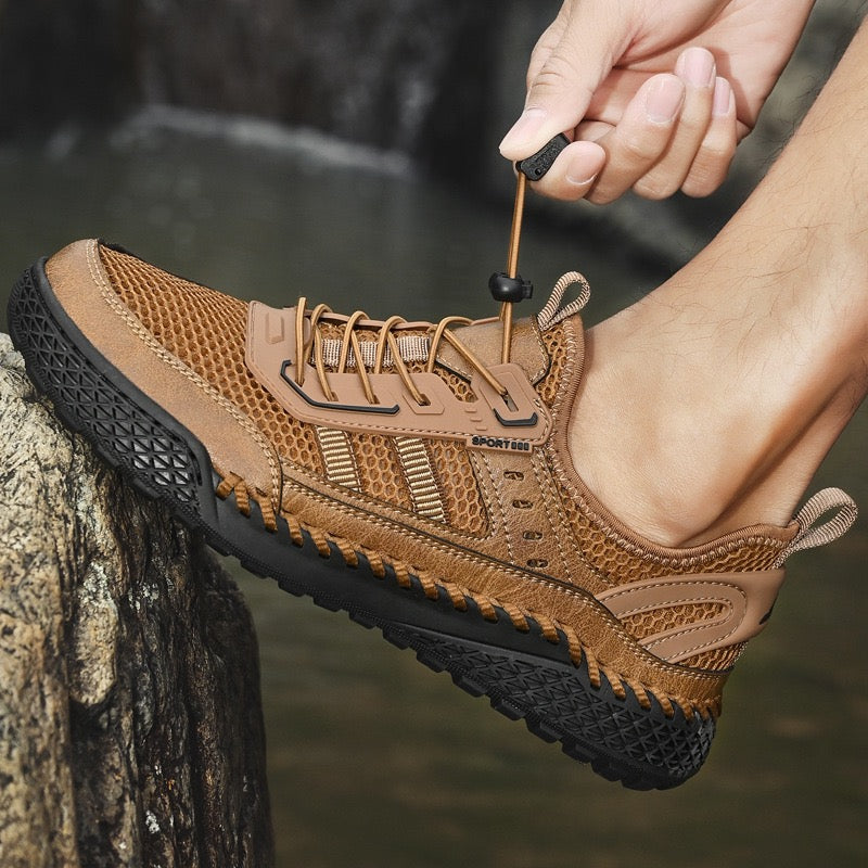 ⏰Last Day! 45% OFF 🔥GARB® Men's Genuine Leather Breathable Wide-Toe Drawstring Orthopedic Loafers