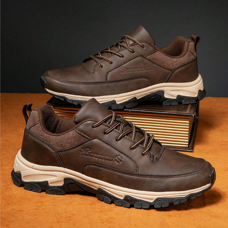 🔥Best Seller-Men's Comfortable Arch Support Shock Absorbing Orthopedic Leather Sneakers