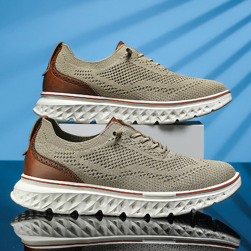 ⏰LAST DAY - 50% OFF🛒Men's Hands Free Slip On Oxford Shoes – Ultra Comfortable knitted fabric shoes, Lightweight Casual Walking Sneakers, Comfortable Dress Shoes, Mesh Urban Shoes for Business & Daily Wear