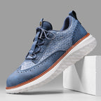 👟LAST DAY - 60% OFF⏰ Men’s Comfortable Lace-Up Brogue Sneakers – Ultra-Lightweight & Breathable Woven Upper, Arch Support, Wide-Toe Fit, Shock-Absorbing Sole for All-Day Comfort