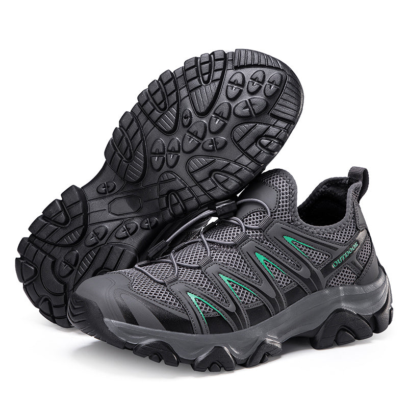 ⏰LAST DAY – 60% OFF🛒 Men's Lightweight Breathable Outdoor Hiking Shoes with Elastic Laces - Comfortable Running and Trekking Sneakers