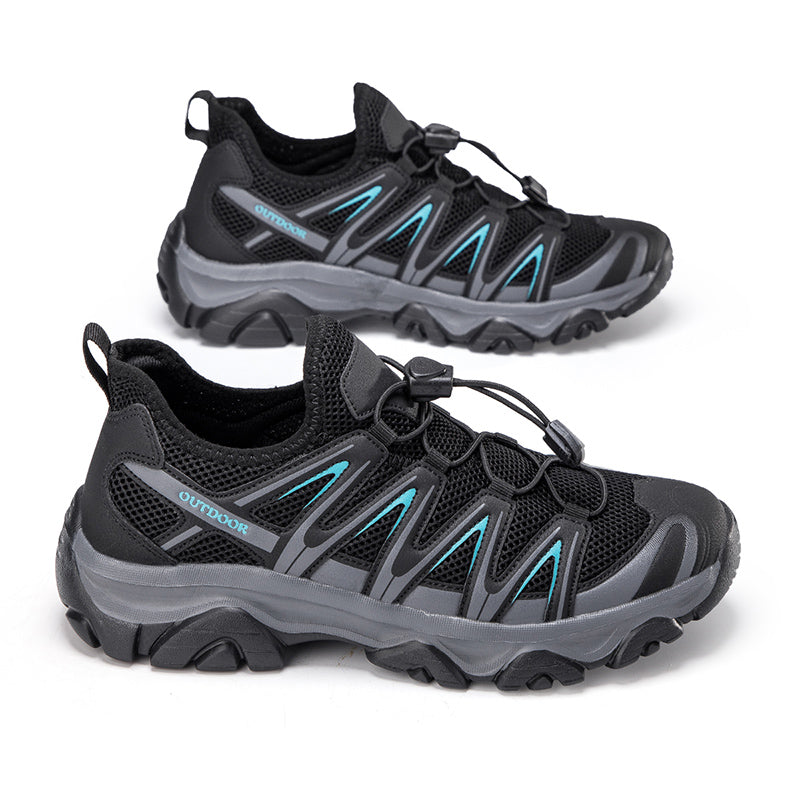 ⏰LAST DAY – 60% OFF🛒 Men's Lightweight Breathable Outdoor Hiking Shoes with Elastic Laces - Comfortable Running and Trekking Sneakers