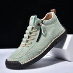 (⏰LAST DAY-70% OFF🛒)Men’s Outdoor Casual Leather Boots – First Layer Cowhide, Wide Toe, Arch Support, Zipper & Slip-On, Comfortable for Walking & Driving