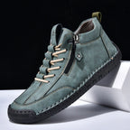 (⏰LAST DAY-70% OFF🛒)Men’s Outdoor Casual Leather Boots – First Layer Cowhide, Wide Toe, Arch Support, Zipper & Slip-On, Comfortable for Walking & Driving