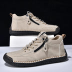 (⏰LAST DAY-70% OFF🛒)Men’s Outdoor Casual Leather Boots – First Layer Cowhide, Wide Toe, Arch Support, Zipper & Slip-On, Comfortable for Walking & Driving