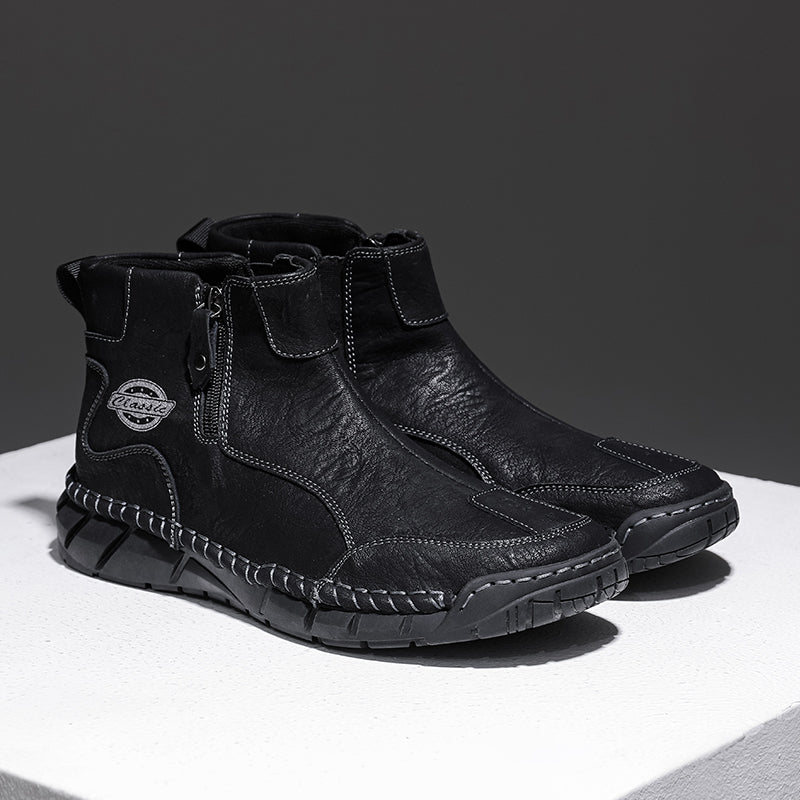 Men's Orthopedic Safety Off-Road Leather Boots - Lightweight ; Round Toe ; Ankle Protection ; Arch Support ; Non-Slip ; Durable for 3 years