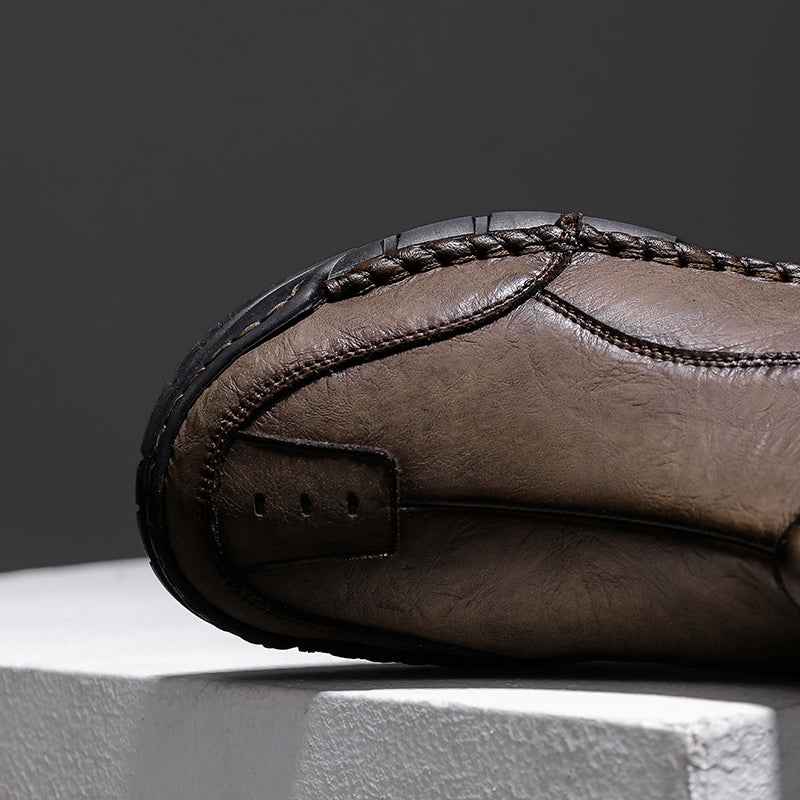 Men's Orthopedic Safety Off-Road Leather Boots - Lightweight ; Round Toe ; Ankle Protection ; Arch Support ; Non-Slip ; Durable for 3 years