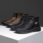 Men's Orthopedic Safety Off-Road Leather Boots - Lightweight ; Round Toe ; Ankle Protection ; Arch Support ; Non-Slip ; Durable for 3 years