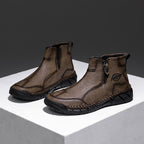 Men's Orthopedic Safety Off-Road Leather Boots - Lightweight ; Round Toe ; Ankle Protection ; Arch Support ; Non-Slip ; Durable for 3 years