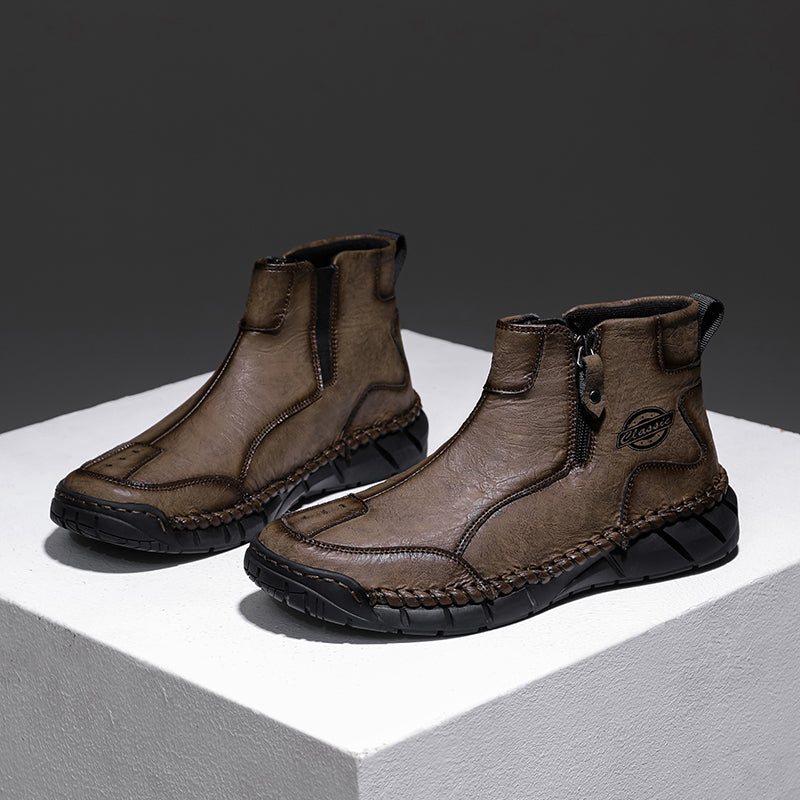 Men's Orthopedic Safety Off-Road Leather Boots - Lightweight ; Round Toe ; Ankle Protection ; Arch Support ; Non-Slip ; Durable for 3 years