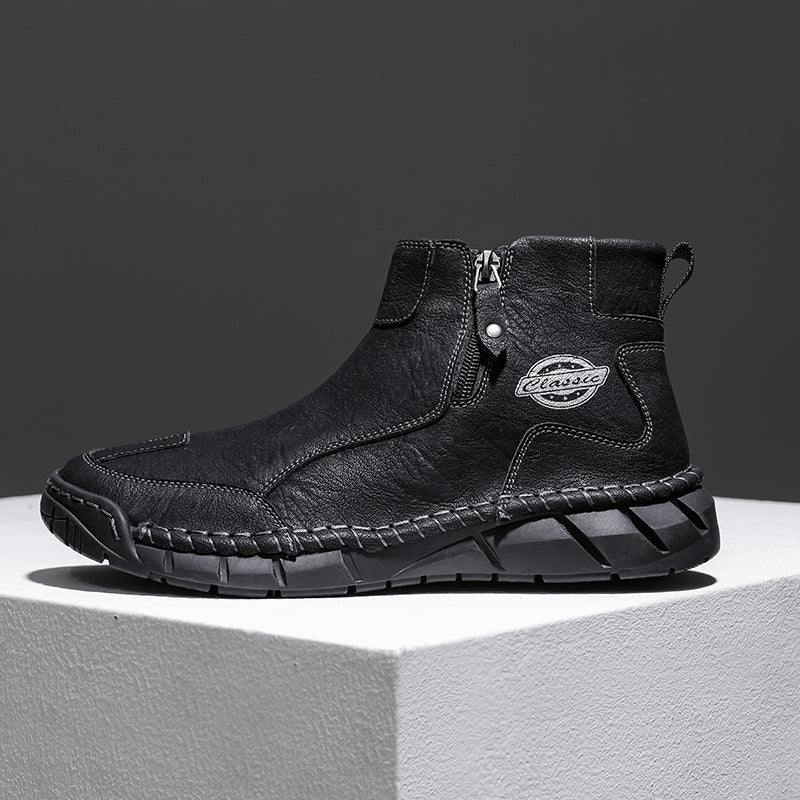 Men's Orthopedic Safety Off-Road Leather Boots - Lightweight ; Round Toe ; Ankle Protection ; Arch Support ; Non-Slip ; Durable for 3 years