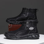 Men's Orthopedic Safety Off-Road Leather Boots - Lightweight ; Round Toe ; Ankle Protection ; Arch Support ; Non-Slip ; Durable for 3 years