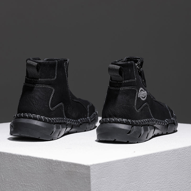 Men's Orthopedic Safety Off-Road Leather Boots - Lightweight ; Round Toe ; Ankle Protection ; Arch Support ; Non-Slip ; Durable for 3 years