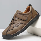 ⏰Promotion - 50% OFF🔥GARB®Men's Handcrafted Leather Orthopedic Loafers - Wide Toe Box, Adjustable Hook & Loop Strap