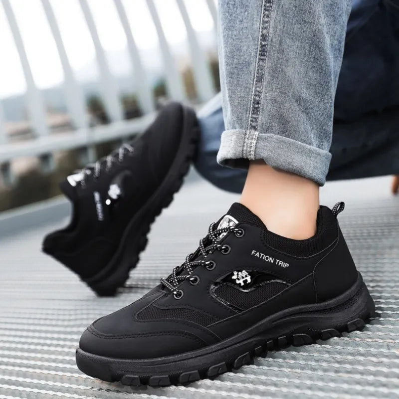 Men's Thickened Sole Elastic Collar Orthopedic Insole Comfortable Outdoor Shoes Casual Shoes