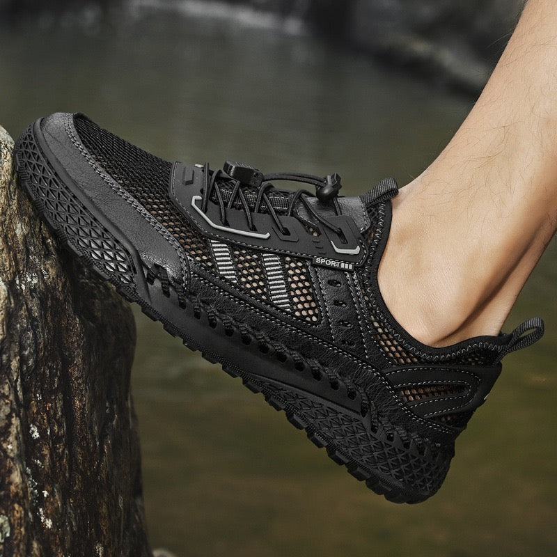 ⏰Last Day! 45% OFF 🔥GARB® Men's Genuine Leather Breathable Wide-Toe Drawstring Orthopedic Loafers