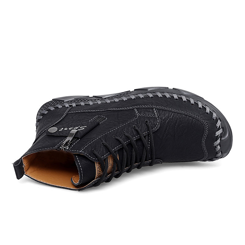 ⏰Clearance Sale-70%OFF🔥Men’s Easy-On Leather Motorcycle Boots – Lightweight Desert Style with Ankle Support & Anti-Slip Sole for Long Rides and Daily Commutes