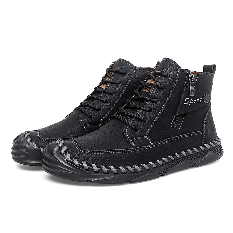 ⏰Clearance Sale-70%OFF🔥Men’s Easy-On Leather Motorcycle Boots – Lightweight Desert Style with Ankle Support & Anti-Slip Sole for Long Rides and Daily Commutes