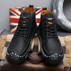 ⏰Clearance Sale-70%OFF🔥Men’s Easy-On Leather Motorcycle Boots – Lightweight Desert Style with Ankle Support & Anti-Slip Sole for Long Rides and Daily Commutes