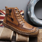 ⏰Clearance Sale-70%OFF🔥Men’s Easy-On Leather Motorcycle Boots – Lightweight Desert Style with Ankle Support & Anti-Slip Sole for Long Rides and Daily Commutes