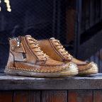 ⏰Clearance Sale-70%OFF🔥Men’s Easy-On Leather Motorcycle Boots – Lightweight Desert Style with Ankle Support & Anti-Slip Sole for Long Rides and Daily Commutes