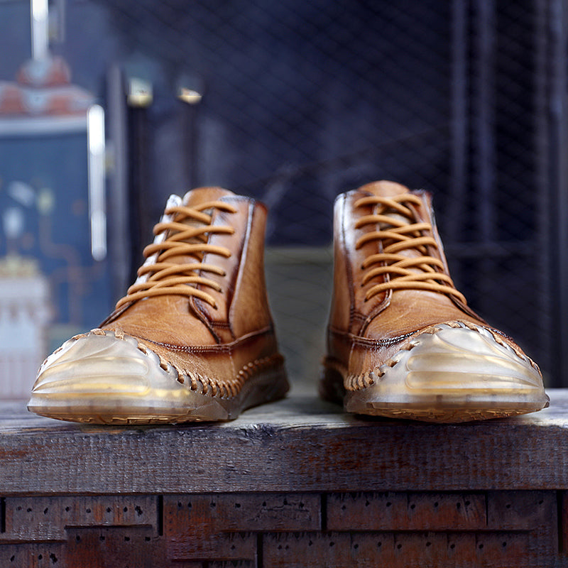 ⏰Clearance Sale-70%OFF🔥Men’s Easy-On Leather Motorcycle Boots – Lightweight Desert Style with Ankle Support & Anti-Slip Sole for Long Rides and Daily Commutes