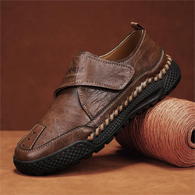 Men's Handcrafted Genuine Leather Orthopedic Velcro Loafers by GARB®