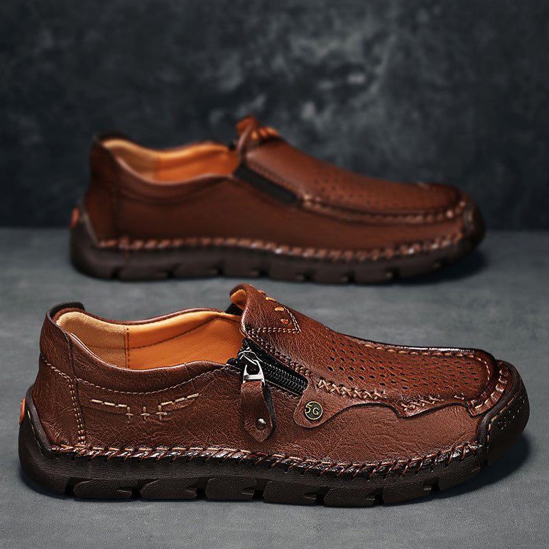 ⏰Promotion - 50% OFF🔥GARB® Men Casual Leather Loafer Summer Flat Soft Light Shoes