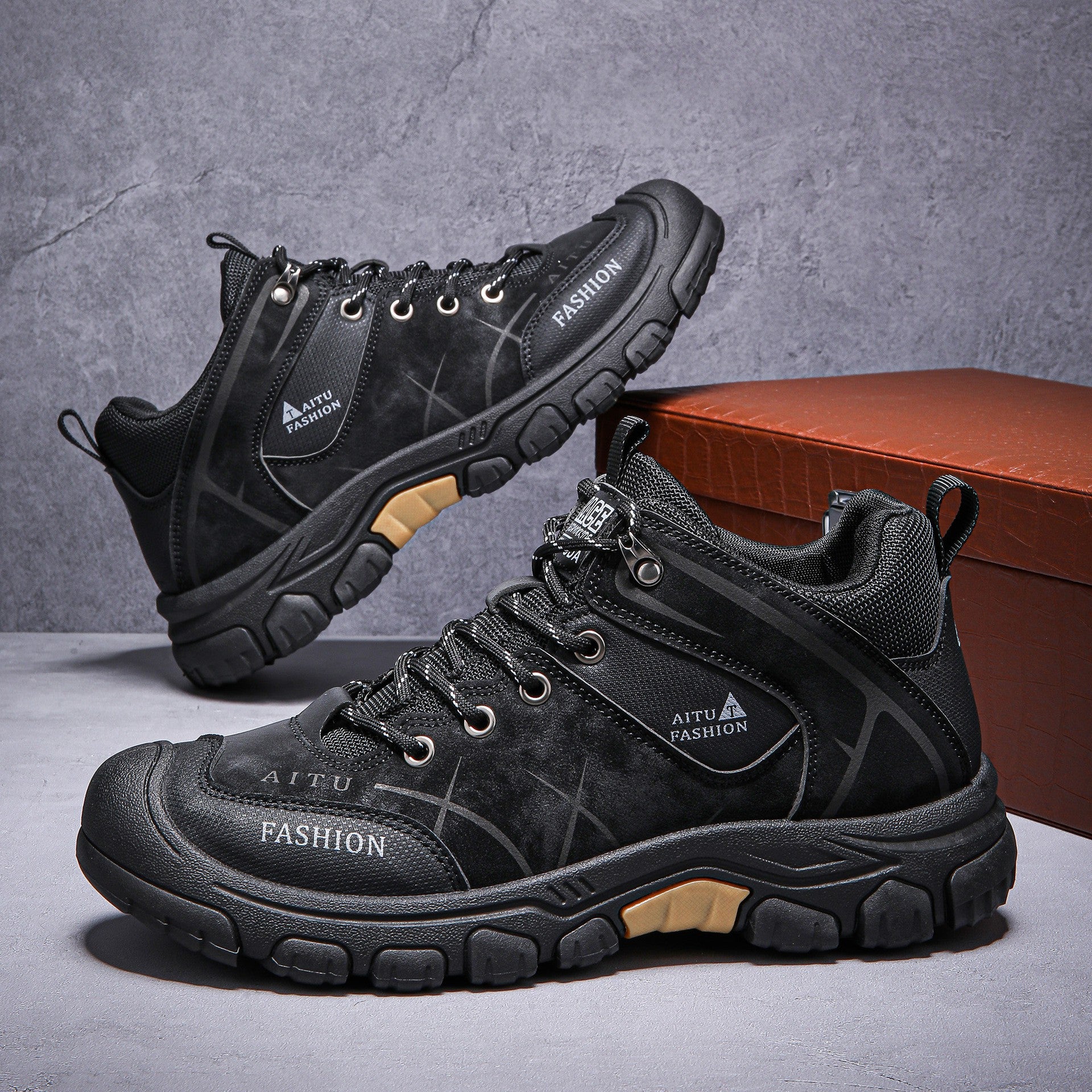 (⏰LAST DAY-49% OFF🛒)Men's Outdoor Hiking Shoes – Waterproof, Non-Slip, Puncture-Proof & Smash-Proof with Arch Support & Wide Toe – Perfect for Daily Wear & Outdoor Adventures