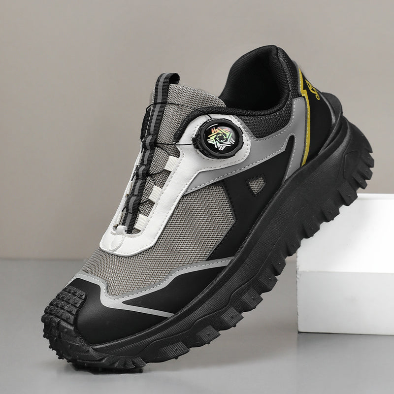 HOT SALE!Men's Work Hiking Shoes, Waterproof Safety Outdoor Boots with Wide Toe, Arch Support, Shock-Absorbing Sole, Puncture & Smash Resistant