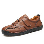 ⏰Promotion - 50% OFF🔥GARB®Men's Handcrafted Leather Orthopedic Loafers - Wide Toe Box, Adjustable Hook & Loop Strap